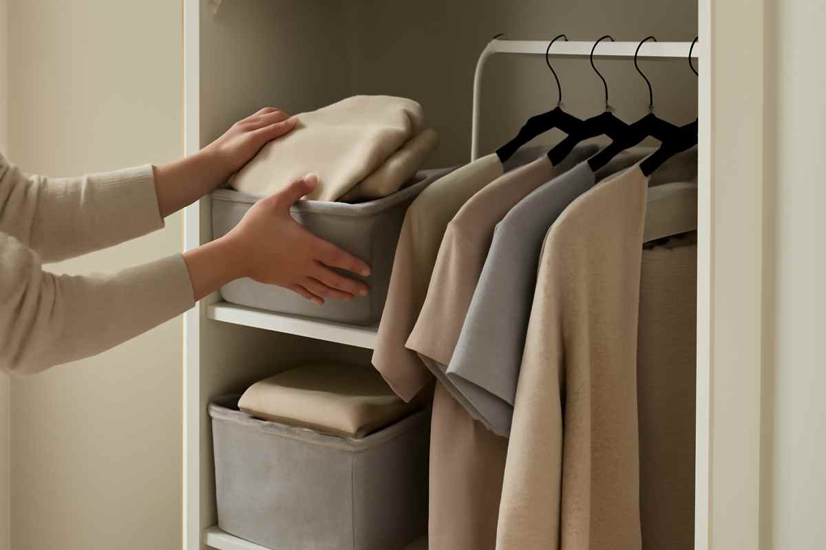 Small closet organization ideas inside a compact closet